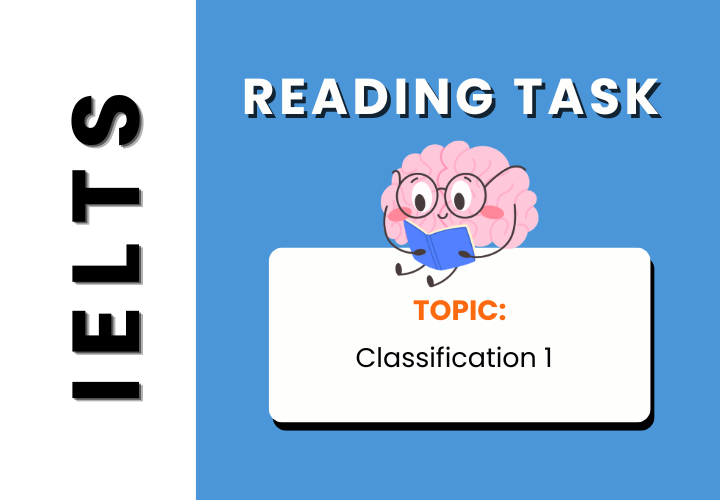 Ielts Reading Task - Classification 1